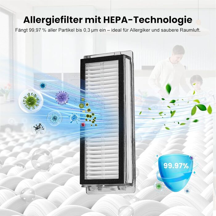 Набір аксесуарів для робота-пилососа Dreame L20 Ultra: 2 щітки, 6 мішків, 4 серветки, 4 фільтри HEPA, 4 бокові щітки, 1 щітка для очищення