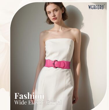 Жіночий широкий еластичний ремінь WERFORU для суконь та костюмів (94-107 см, рожевий)