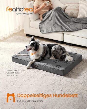 Крізь для собак Feandrea, розмір M, 76 x 51 x 8 см, водовідштовхувальний, для маленьких та мініатюрних собак, сірий, PGW241G01