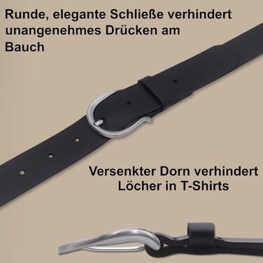 Жіночий шкіряний ремінь Friedrich Hoffmann чорний, вузький, 3 см, виготовлено в Німеччині, довжина 110 см, обхват 95 см