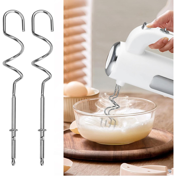 Електричний ручний міксер 400W з 2 вінчиками та гаками для тіста, 5 швидкостей, для випічки, тортів, яєць та збивання