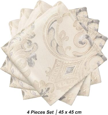 TOPLUXE Cloth Napkins 4-Pack 45x45cm, Washable Napkins, Table Decoration for Dining Table Home Kitchen Room Restaurant (Light Apricot)