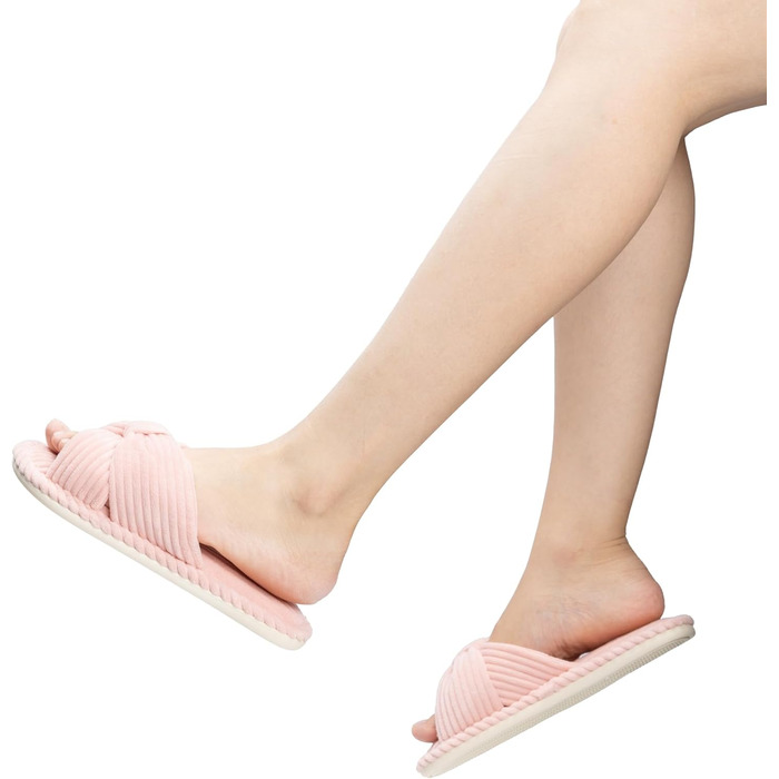 Тапочки жіночі Chantomoo з меморі-піни, для дому, спальні, ванної кімнати, відкриті пальці, з корду, антиковзаючі, зручні (37/38 EU, Рожевий)