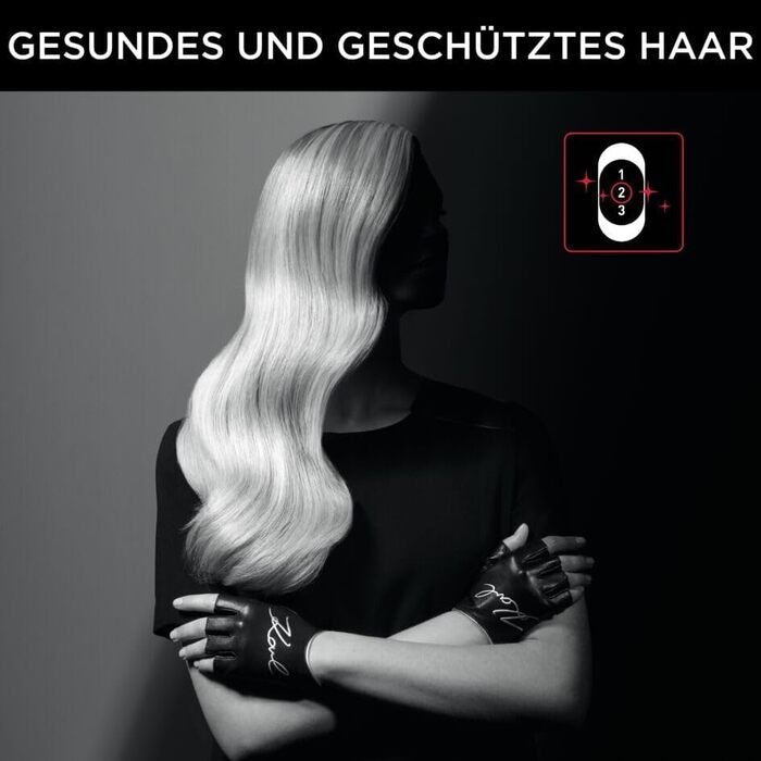 Фен Rowenta x Karl Lagerfeld CV581L Studio Dry: Ефективність та стиль, 6 режимів, Thermo Control, концентрат, чорний/червоний