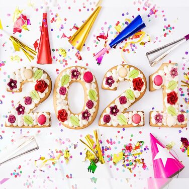 9-Piece 10-Inch Silicone Number Cake Mold Baking Pans, Number Cake Molds for Birthday, Wedding, Party Decoration