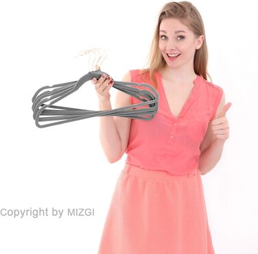 Плечики для одягу MIZGI Premium Heavy Duty - 50 шт. (білий/сірий)
