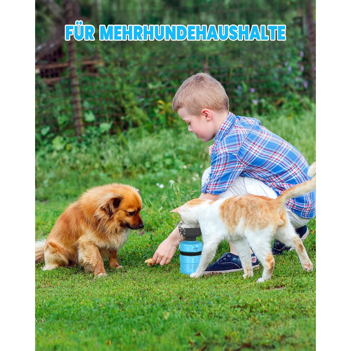 Складана пляшка для води для собак Lesotc, 520 мл, блакитна - для прогулянок, подорожей, кемпінгу