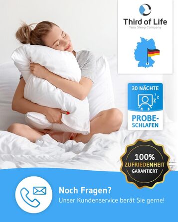 2-Pack Pillows 40x80 VERDA, 100% Sustainable, Orthopedic 40 x 80 cm Bed Pillows, Pillow made from Recycled Material, Adjustable Height for Back Sleepers, Side Sleepers, Allergy-Friendly Pillow 40x80 cm - Double Pack
