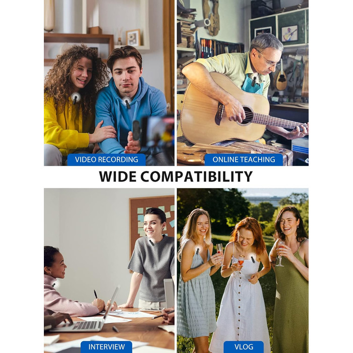 Мікрофон Lavalier Moman Handy Mini: бездротовий мікрофон для iPhone, YouTube, TikTok, Live-Streaming (чорний)