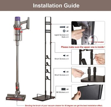 Підставка для пилососів Dyson V15s, V15, V11, V10, V8, V7, V6 - чорна, без свердління