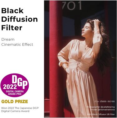 Фільтр K&F Concept Black Mist 1/8 62мм для відео та портретної фотографії (Nano-Xcel)