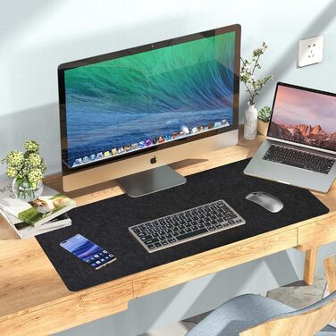 Килимок для столу з фетру, великий, 80x40 см. Нековзний килимок для столу, ігровий килимок, килимок для письма, офісний захист столу (Сірий)