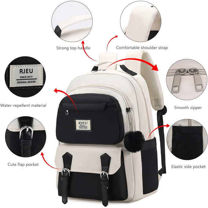 Шкільний рюкзак для дівчаток з відділенням для ноутбука 15.6