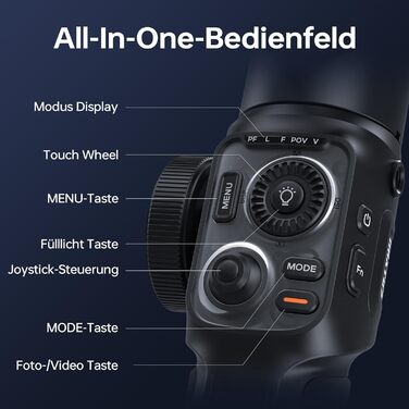 ZHIYUN Smooth 5S AI Pro: Стабілізатор для смартфона з AI, 3-осьовий, зі штативом, трекером, світлом, для зйомки Vlog, YouTube, TikTok