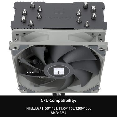 Thermalright BA120: Повітряний кулер для CPU з 6 тепловими трубами, тихий вентилятор PWM, сумісний з AM4, AM5, Intel 1700, 1150, 1151, 1155, 1200, 1851