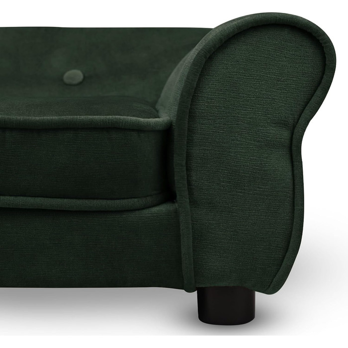 Диванчик для домашніх тварин MG Design, темно-зелений, стабільний, м'який, легко чиститься, для собак та котів, готовий до використання, W12