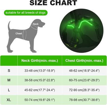 Нашийник для собак Masbri світловідбиваючий, регульований, з ручкою, м'який, світловідбиваючий, для собак середніх та великих порід, чорно-білий, TC3005B (L, Зелений)