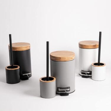 Торцева щітка для унітазу з тримачем з дерева | Силіконова щітка для унітазу з нержавіючої сталі | Тримач для щітки для унітазу з натурального бамбука | Настільна щітка для унітазу для ванної кімнати | Білий колір