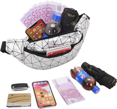 Жіноча поясна сумка-рюкзак: водонепроникна, з PU шкіри, для спорту, бігу, подорожей (срібна)