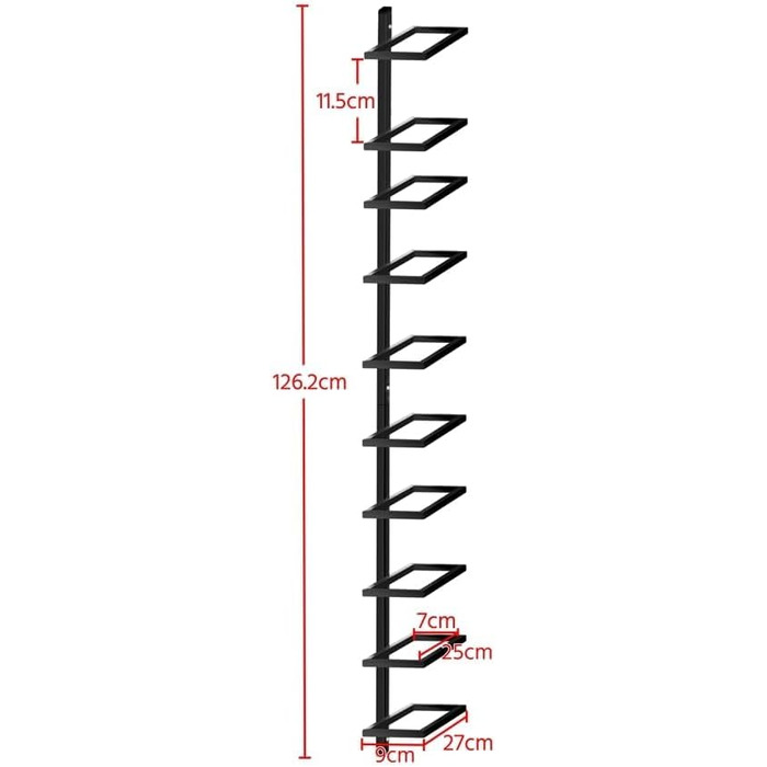 Yaheetech Wine Rack Bottle Holder Wine Shelf Storage Shelf for Wall Metal 10 Bottles, Black