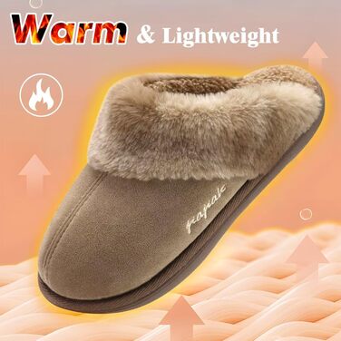 Жіночі домашні тапочки Jiajiale: зручні, пухнасті сліпони для зими з м'якою устілкою та зносостійкою гумовою підошвою (39 EU, Коричневий)