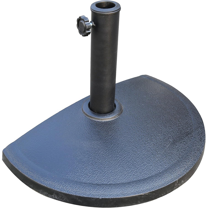 Angel Living 9kg Half Round Umbrella Stand, Black, Made of Poly-Resin and Steel