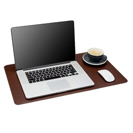 Шкіряний килимок для столу Gallaway DeskPad, захисний килимок для миші та клавіатури з PU-шкіри, темно-коричневий, 61 x 35,6 см