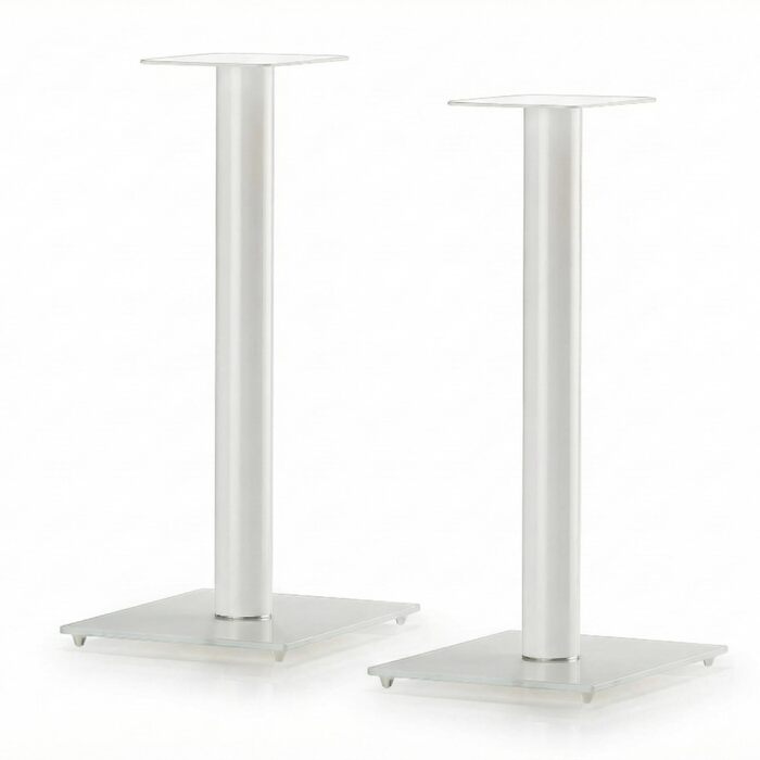 Підставка для колонок Sonorous SP100-60 Біла – Пара, 60 см | Алюмінієва та скляна підставка | Максимальне навантаження 20 кг на підставку | Вбудована організація кабелів