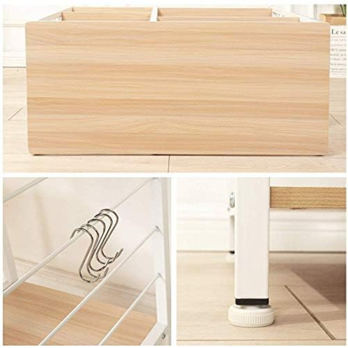 Стелаж для кухні та мікрохвильової печі Soges Bäckerregal, білий, 3 полиці