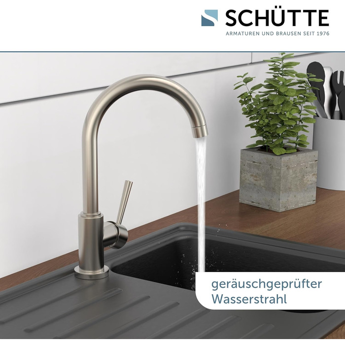 Кухонний змішувач SCHÜTTE Cornwall 360° з нержавіючої сталі, з однорідним керуванням, для мийки, преміум-якість