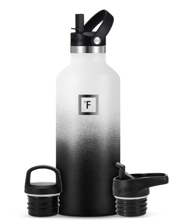 Термофляга IRON FLASK з нержавіючої сталі 950 мл, ізольована пляшка для води з 3 кришками (включаючи соломинку), герметична, для спорту, школи та кемпінгу, Day & Night