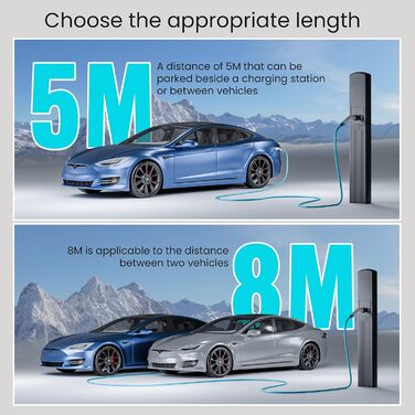 Кабель для зарядки електромобілів 22kW 32A Typ 2 (8м) | IP55 | для електромобілів та гібридів