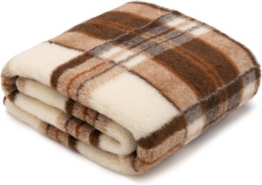 Плед з мериносової вовни, 240x200 см - теплий та м'який плед з 100% мериносової вовни, в клітинку, вага 500г/м2, дихаючий матеріал