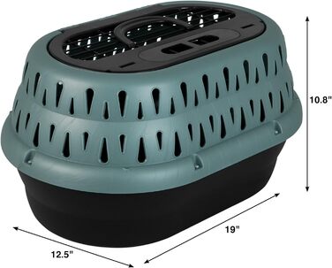 Клітка для собак та котів Petmate, пластикова, одностулкова, з фронтальним доступом, розмір L (48 x 32 x 27 см), колір зелений