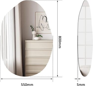 Дзеркало настінне прямокутне чорне 40x60 см з заокругленими кутами, нержавіюча сталь, для ванної кімнати та вітальні