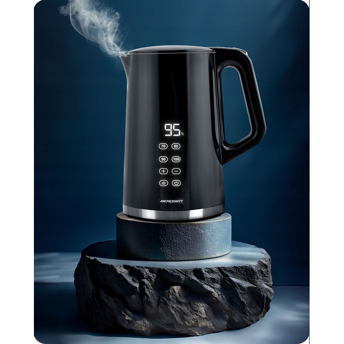 Електричний чайник Berdsen з регулюванням температури, 2200 Вт, сенсорна панель, 1,7 л