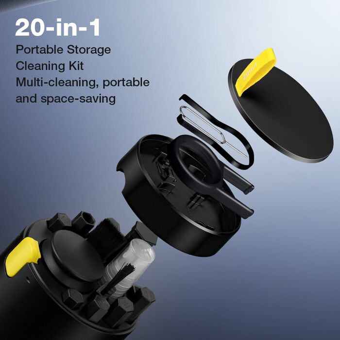 Набір для чищення техніки 20 в 1: клавіатура, навушники, монітор, камера (чорний)