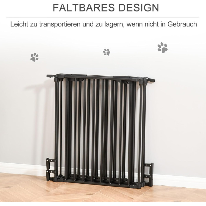 PawHut вольєр для цуценят 2-в-1, розкладний, 300x74.5 см, метал, чорний