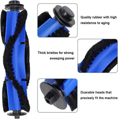 Запчастини для пилососів Eufy RoboVac 11S Max, 15C Max, 30C Max: 12 шт. (ролик, 4 фільтри HEPA, 6 бічних щітки, щітка для очищення)