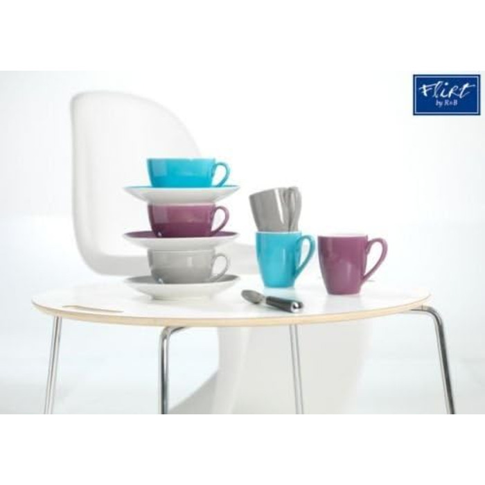 Ritzenhoff & Breker Milk & Sugar Doppio, Red, Milk Jug/Pourer 170 ml, Sugar Bowl ø 9 cm, made of porcelain, dishwasher safe
