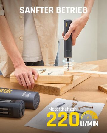 Електрична викрутка Fanttik S1 Pro 3.7V з магнітом, комплект з 16 біт, регулювання крутного моменту до 6 Nm, акумулятор 2000 mAh, для ремонту меблів та комп'ютерів