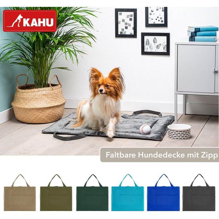 Кімоно® Складаний килимок для собак у подорожах (60x80 см) • Переносний килимок для собак • Подорожній килимок для собак у вигляді сумки • Лежанка для собак для подорожей • Килимок для собак, який можна прати • Колір: Сірий