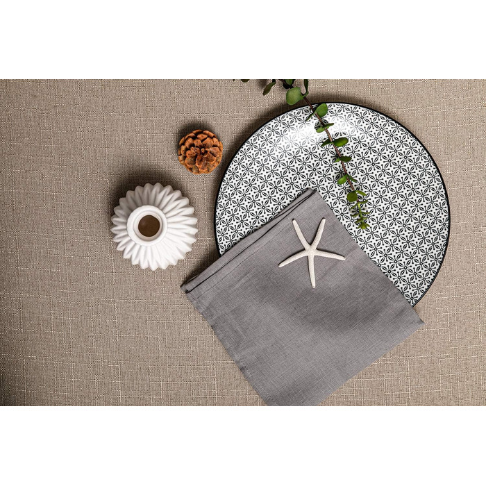 Linendo Linen Napkins, 100% Pure Linen, Grey, 38 x 38 cm, 6 Pieces, European Flax, Linen Napkins, Washable Reusable Cloth Napkins