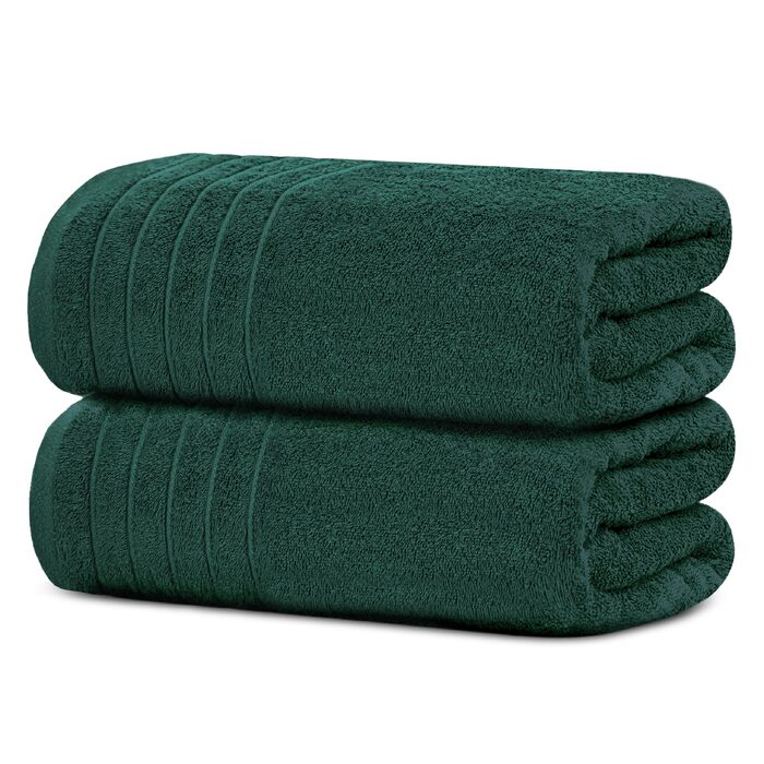 Набір рушників Tens Towels 8 предметів: 2 великі банні рушники, 2 рушники для рук, 4 серветки, 100% бавовна, гігроскопічні та швидкосохнучі, колір Jäger-grün (зелений), Large