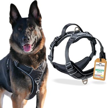 Шлейка для собак ORKANI Bravo 2025 - преміум, не тягне, з безпечним замком, дихаюча, м'яка, для маленьких, середніх та великих собак (S)