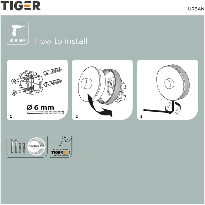 Тримач для туалетного паперу Tiger Urban поворотний, чорний, з декорувальними кільцями, 14x10 см