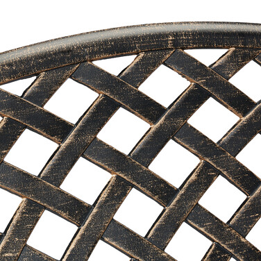 Relaxdays Metal Garden Bench in Black-Bronze