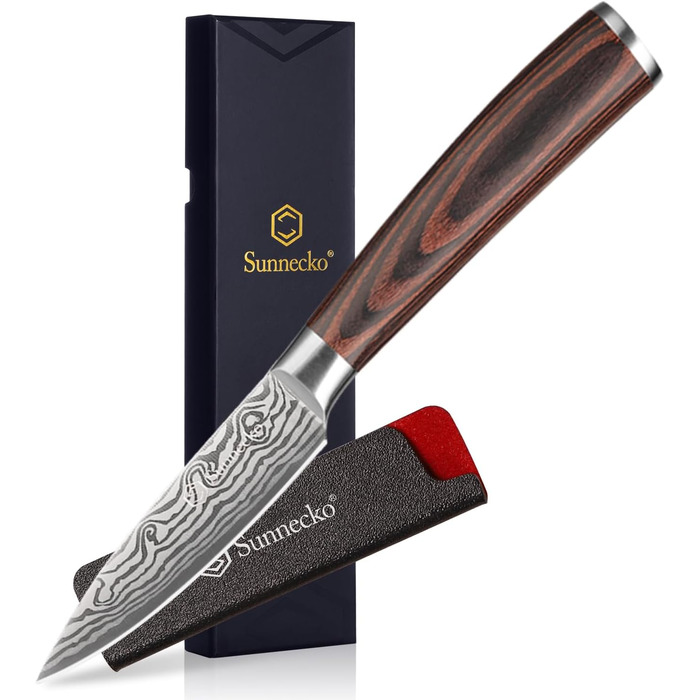Ніж Sunnecko 9см для овочів та фруктів: універсальний кухонний ніж зі зручною ручкою з нержавіючої сталі