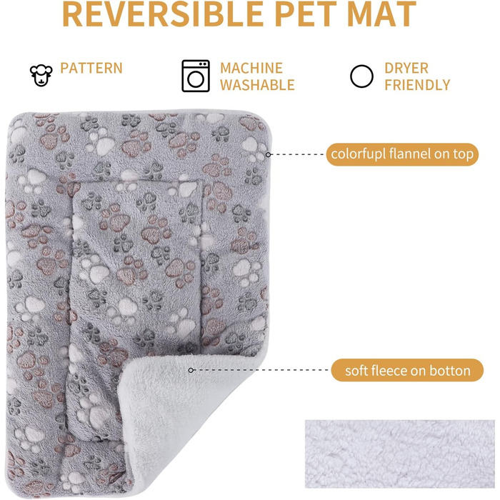 М'який флісовий лежак для собак та котів - фліс, 89x68 см (синій фон, білі зірки)