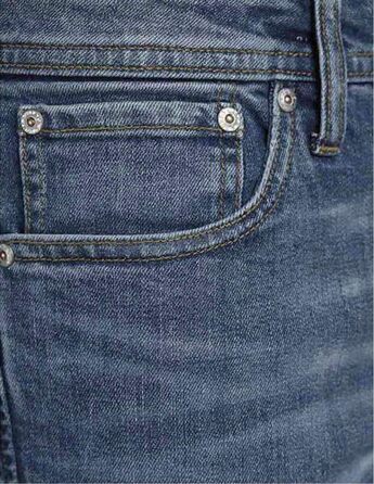 Джинси чоловічі JACK & JONES Tim Original Agi 010 Slim Straight Used Look, бавовна з еластаном, синій денім 32W/32L